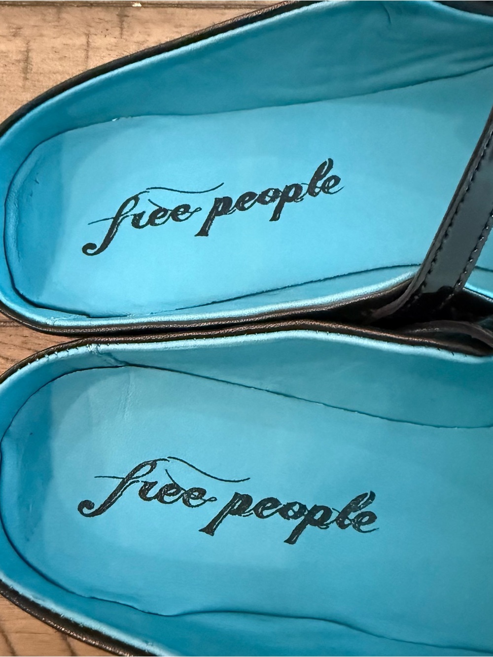 New Free People Diana Double Strap Leather Flats US 9.5 EU 40 w/Box - Picture 6 of 9